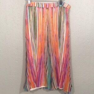 V Christina Tightly Pleated Rainbow Circle Skirt size L